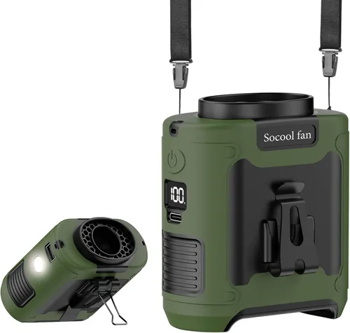 Miniatura 17 de Socool Ventilador de cintura portátil de 10000 mAh con clip en ventiladores personales recargables, ventilador de camisa de cinturón portátil
