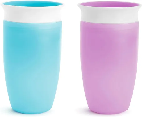 Miniatura 9 de Munchkin Vasos para niños pequeños de 1 a 3 años, a prueba de derrames, Miracle 360 tazas, 10 onzas, paquete de 2, negro/blanco