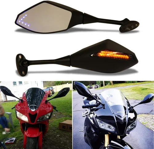 Miniatura 9 de Espejos retrovisores LED para motocicleta con señal de giro compatibles con Honda CBR250R CBR 600 RR de 2011 a 2013