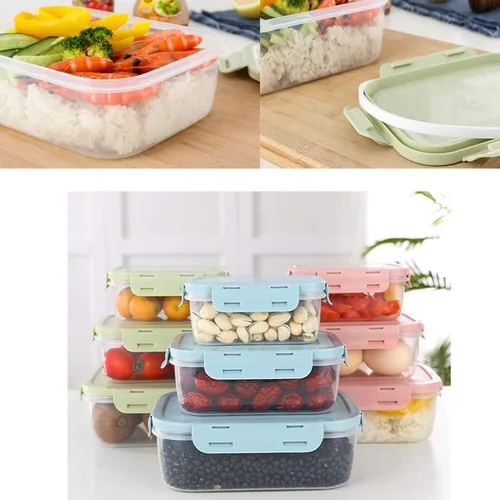 Miniatura 4 de Juego de Recipientes para Alimentos con Tapas Herméticas - Cajas Bento de Plástico para Almuerzo - Recipientes para Preparación de Comidas, Aptos