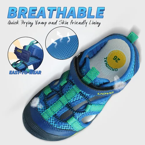 Miniatura 3 de Sandalias para niños, sandalias para niños, senderismo, atléticas, con puntera cerrada, para verano, playa, al aire libre, zapatos de secado rápido