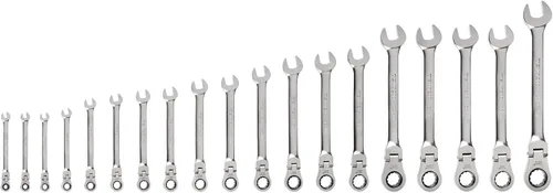 Miniatura 16 de TEKTON Juego de llaves de combinación con cabeza flexible de 12 puntos con organizadores modulares, 19 piezas (6-24 mm) WRC95303