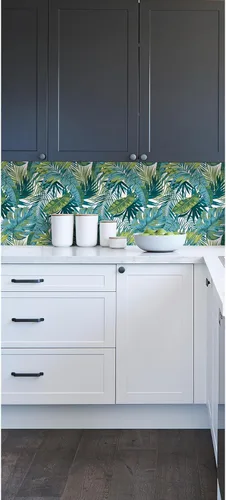 Miniatura 6 de My Style Bangalow - Papel tapiz de palmeras tropicales, papel tapiz extraíble, 17.75 pulgadas x 9.8 pies