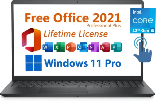 Dell Laptop Inspiron 15 Business 2024, Microsoft Office 2021 gratuito con licencia de por vida, FHD de 15.6 pulgadas 1920 x 1080, Intel Quad-Core