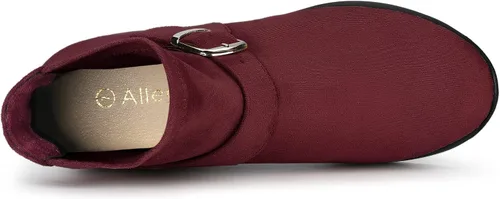 Miniatura 5 de Allegra K Botas de tobillo con plataforma y puntera redonda para mujer