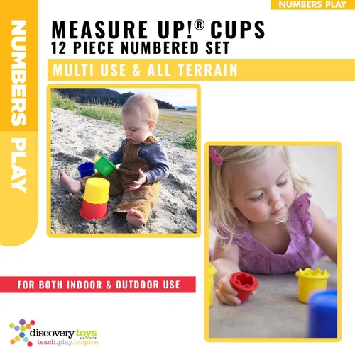 Miniatura 3 de Discovery Toys Tazas Measure UP! Juego educativo de apilamiento y anidación de 12 piezas numeradas Aprendizaje impulsado por niños Juguete