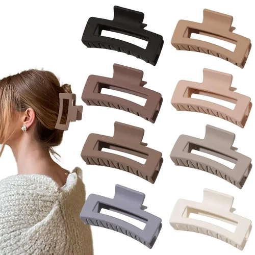 Miniatura 8 de Pinzas para el cabello para mujer, pinzas cuadradas grandes para cabello grueso, fino y medio, 6 pinzas de mandíbula, accesorios para el cabello