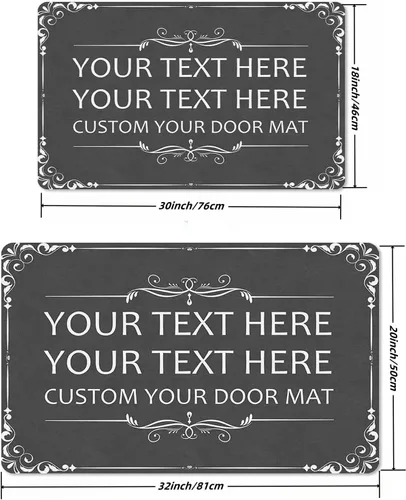 Miniatura 3 de Felpudo personalizado de texto/logotipo/foto, tapete de bienvenida personalizado con respaldo antideslizante para interiores y exteriores, tapete