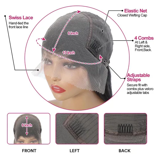 Miniatura 6 de Ablyea 76 cm 13x6 Pelucas de cabello humano con onda corporal y encaje frontal prearrancadas HD, pelucas de encaje frontal transparentes y frontales