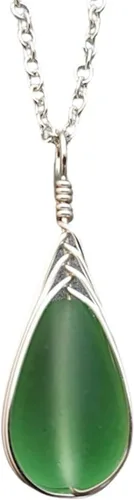 Miniatura 59 de Yinahawaii Collar de cristal de mar hecho a mano, joyería hawaiana para mujer, collar de lágrima trenzada, joyería única de cristal de mar