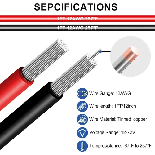 Miniatura 3 de Linkstyle 5 pares de kit de conectores DTP de 2 pines con cable de 12 AWG, conectores Deutsch impermeables eléctricos automotrices macho hembra