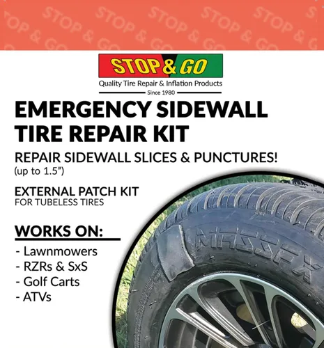 Miniatura 6 de Stop & Go SW1000 Kit de reparación de neumáticos sin cámara de pared lateral externa de emergencia de 14 piezas para pinchazos en ATV, UTV