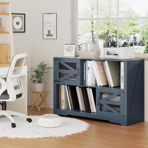 Miniatura 7 de Soporte grande para tocadiscos de 47 pulgadas con almacenamiento de vinilo, gabinete de almacenamiento de discos de vinilo para más de 500