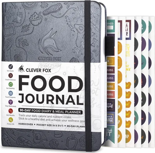 Miniatura 13 de Clever Fox Diario de Alimentos de Bolsillo - Diario Diario de Alimentos, Planificador de Comidas para Rastrear Calorías y Nutrientes, Cuaderno