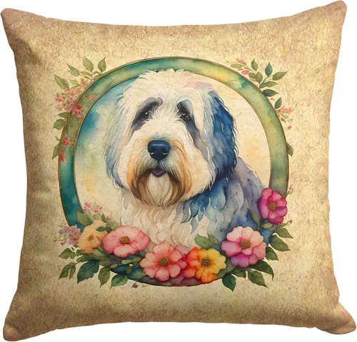 Miniatura 106 de Caroline's Treasures DAC2072PW1414 Affenpinscher and Flowers - Almohada decorativa de tela, lavable a máquina, para interiores y exteriores