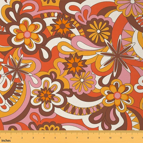 Miniatura 28 de Tela con patrón Paisley de The Yard, tela de tapicería floral étnica boho para sillas y sofás, costura, tela impermeable de arte mandala abstracto
