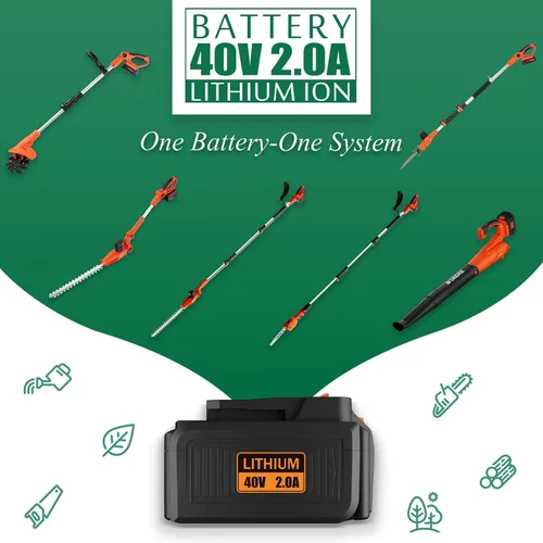 Miniatura 6 de Ukoke Potente sierra de poste inalámbrica de 40 V y 8 pulgadas con batería de 2.0 Ah y cargador incluidos, haz que podar árboles sea muy fácil
