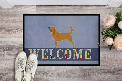 Miniatura 2 de Caroline's Treasures BB5488MAT Bloodhound - Felpudo de bienvenida de 18 x 27 pulgadas, para interiores y exteriores, para entrada, antideslizante