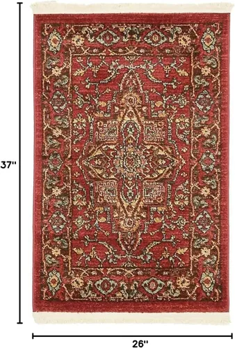 Miniatura 2 de Unique Loom Sahand Collection - Alfombra de área Ardashir (2' 2" x 3' 1", rectangular, rojo/azul claro)