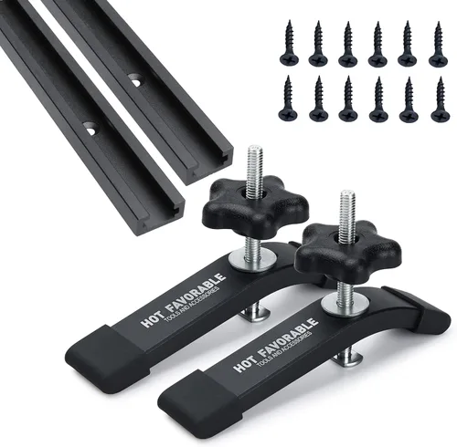 Miniatura 9 de Abrazaderas de sujeción en T de aluminio, 6-3/8 pulgadas de largo x 1-1/4 pulgadas de ancho, carpintería y abrazaderas, chorro de arena fina