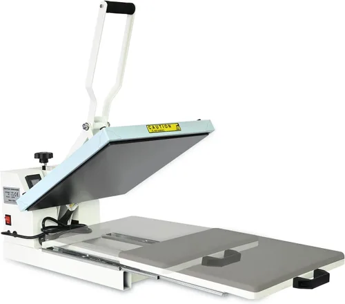 Miniatura 7 de Prensa de calor de 15 x 15 pulgadas, calidad industrial con presión ajustable, máquina de transferencia de calor deslizante para camiseta, azul