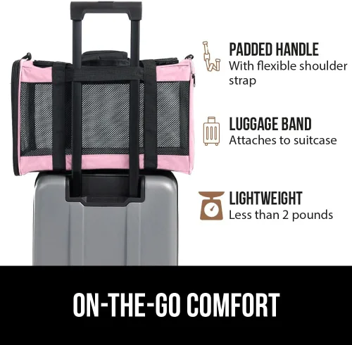 Miniatura 7 de GORILLA GRIP Transportadora de Viaje para Gatos de hasta 15 Libras, Transportadoras Suaves Plegables para Perros Pequeños, Malla Transpirable