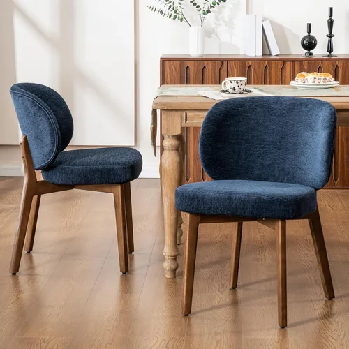 Miniatura 10 de YOUNIKE Silla de comedor con respaldo alto, silla única de cocina estilo moderno de mediados de siglo, silla acentuada sin brazos de tela bouclé
