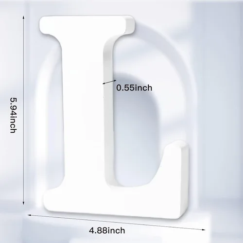 Miniatura 2 de AOCEAN Letras de madera blanca de 6 pulgadas, letras de madera sin terminar para decoración de pared, letras de pie, rebanadas, decoración