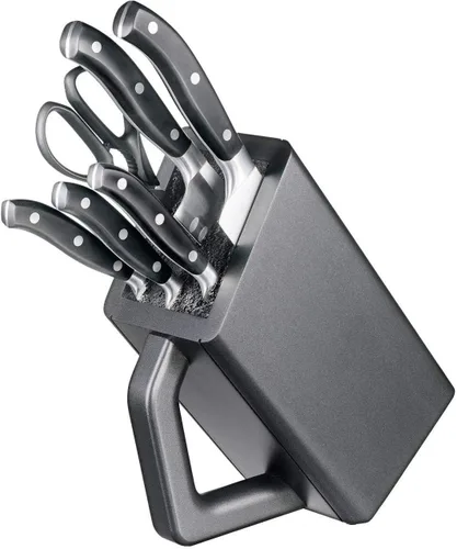 Victorinox Grand Maître - Bloque para cuchillos, incluye 6 cuchillos forjados, almacenamiento de cuchillos, elegancia, color negro