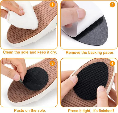 Miniatura 6 de GADEBAO - Almohadillas antideslizantes para zapatos, autoadhesivas, con suela antideslizante, silicona sin olor de primera calidad, agarre Negro