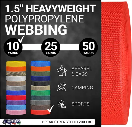 Miniatura 13 de Strapworks Heavyweight Polypropylene Webbing - Heavy Duty Poly Strapping for Outdoor DIY Gear Repair, 1.5 Inches