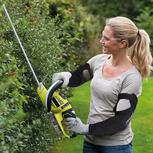 Miniatura 6 de Mangas de agricultores resistentes a cortes, protección A6 con orificio para el pulgar, protectores de brazos, para jardinería, soldadura, cocina