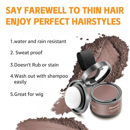 Miniatura 4 de Retoque de Raíz Instantáneo Polvo de Cobertura de Canas, Oculta la Pérdida de Cabello y Adelgazamiento Para Mujeres y Hombres, Fibras Capilares