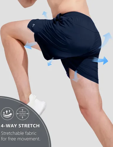 Miniatura 2 de Aleture Men's 5" Running Shorts Quick Dry Athletic Workout Gym Shorts with Pockets