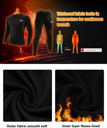 Miniatura 3 de MEETYOO mens Thermal Underwear for Men,men's Base Layer,2 Sets Long Johns Lined With Hunting Gear