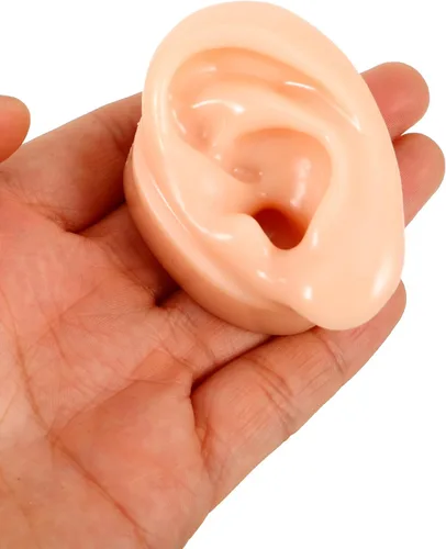 Miniatura 8 de 2 modelos de orejas de silicona suave para la práctica de piercing, orejas falsas flexibles realistas para exhibición de joyas y enseñanza