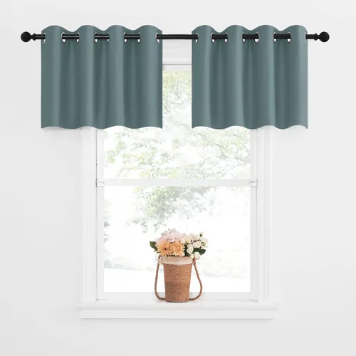 Miniatura 89 de NICETOWN Cortinas opacas de cocina para ventana sobre el fregadero, aislamiento térmico, decoración del hogar, pequeños niveles opacos con ojales