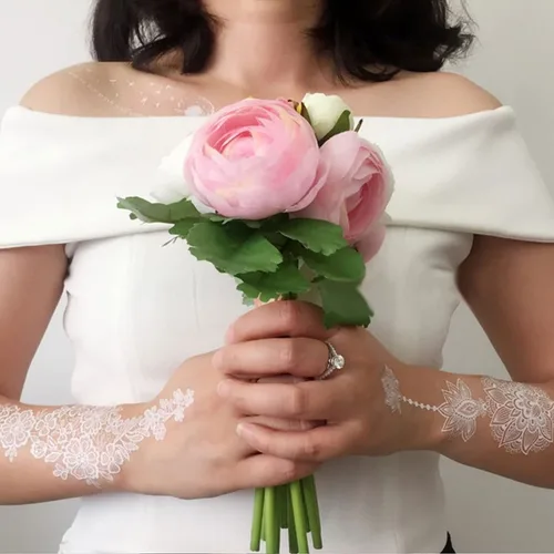 Miniatura 5 de Tatuajes de henna, tatuajes temporales de henna, calcomanías de tatuaje impermeables blancas para mujeres, bodas, fiestas, festivales y proveedores