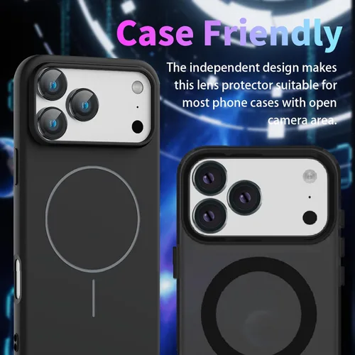 Miniatura 5 de Protector de Lente de Cámara para iPhone 17 Pro/17 Pro Max, Protector de Cámara de Vidrio Templado Individual con Bandeja de Instalación Compatible