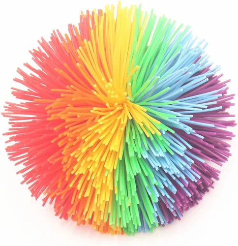 Miniatura 3 de Pelota grande de silicona para jugar malabarismos esponjosa de 4.5 pulgadas, diseño de mono (arcoíris)