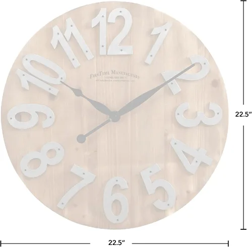 Miniatura 4 de FirsTime & Co. Reloj de pared de madera con listones, 22.5 pulgadas, color marrón, 243