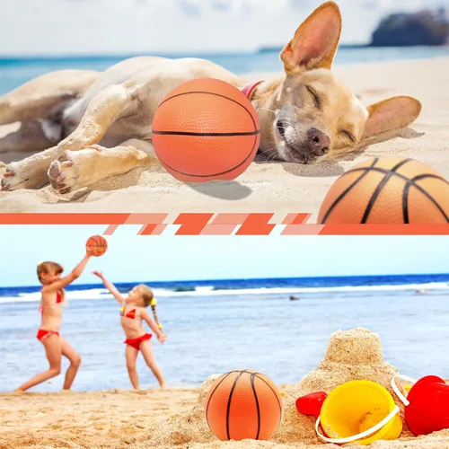 Miniatura 6 de 30 piezas de mini pelotas de baloncesto de 7 pulgadas a granel, juego pequeño de baloncesto con bomba, baloncesto pequeño de PVC para juegos de aro