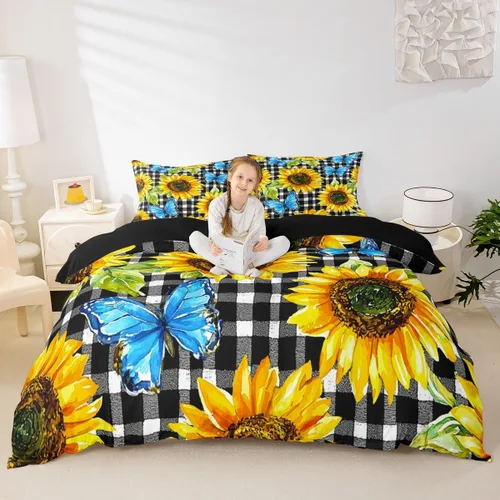 Miniatura 24 de Juego de ropa de cama floral, funda de edredón de flores de iris de colibrí, tamaño matrimonial, jardín, botánico, magnífica, funda de edredón