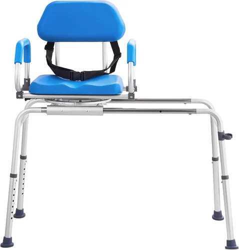 Miniatura 9 de VEVOR Banco deslizante de transferencia de bañera con asiento giratorio de 360 grados, silla de ducha deslizante con reposabrazos pivotantes