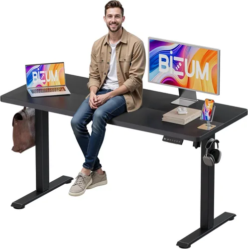 Miniatura 19 de BIZUM - Escritorio de pie eléctrico de 40x24 pulgadas con ajuste de altura y configuraciones de memoria, escritorio ergonómico para sentarse o estar