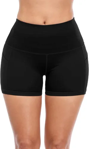 Miniatura 3 de CADMUS - Pantalones cortos deportivos de tiro alto para mujer, para yoga, acondicionamiento físico y correr, con bolsillos profundos