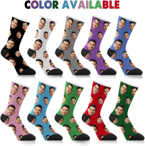 Miniatura 6 de Juantao Calcetines de cara personalizados con foto calcetines divertidos personalizados regalo divertido para hombres y mujeres