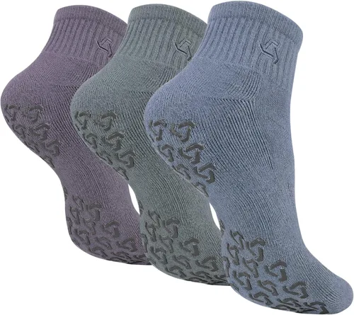 Ozaiic Calcetines antideslizantes para yoga, entrenamiento en casa, Pure Barre, pilates, hospital, calcetines acolchados ideales para hombres y