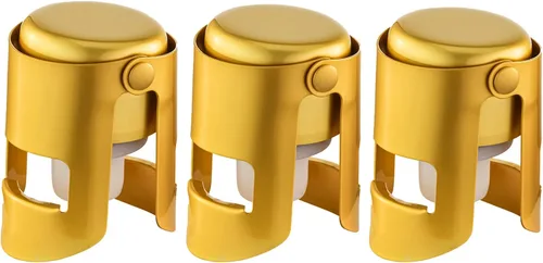 Miniatura 18 de Tapones de champán con protector de champán de acero inoxidable con silicona de grado alimenticio a prueba de fugas que se mantienen frescos, Negro