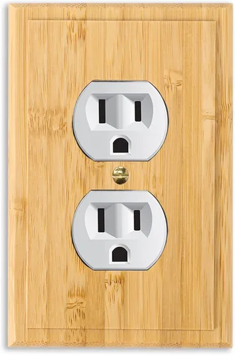 Miniatura 20 de Cubiertas de salida de madera maciza, placa de interruptor de luz de 4.8 x 3.14 pulgadas, placas de interruptor de bambú y cubiertas de Placa